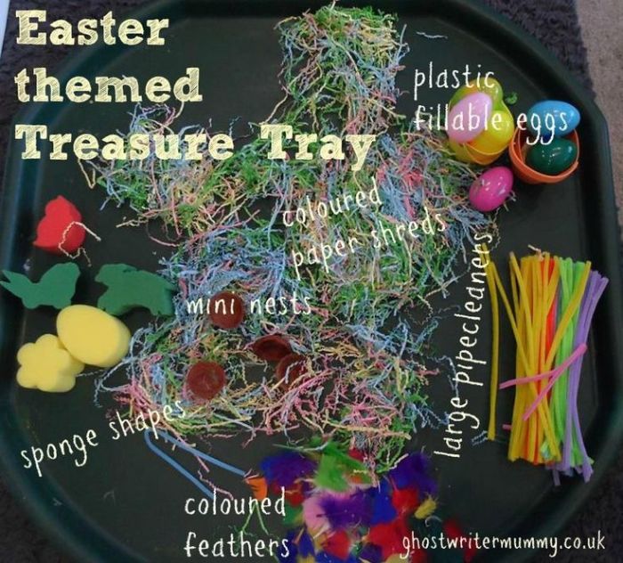 Easter themed easter tuff tray ideas