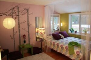 Pink green bedroom ideas