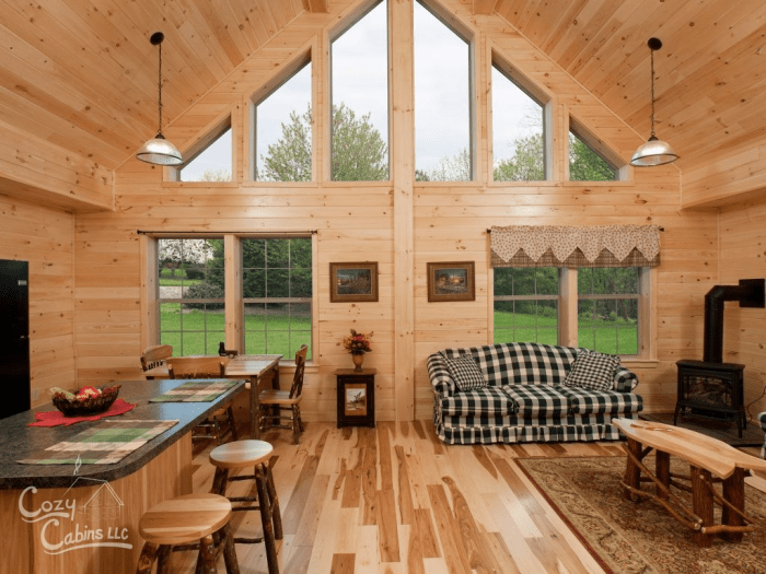 Garden log cabin interior ideas