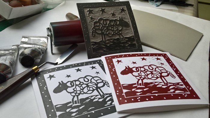 Christmas lino print ideas