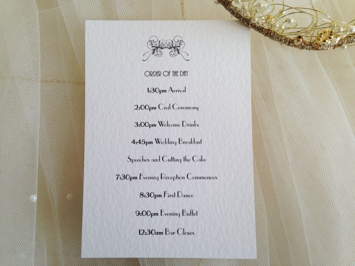 Wedding order