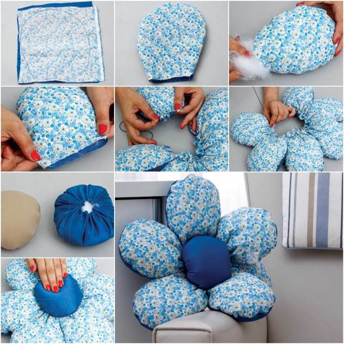 Cushion diy flower beautiful shaped pillows creative cute tutorial wonderful cushions pillow petal wonderfuldiy pattern fabric designs patterns easy icreativeideas