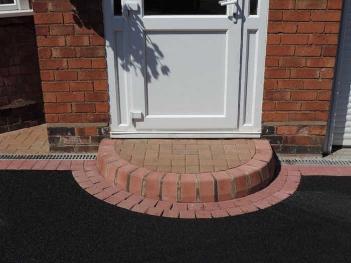 Door steps front entrance patterns brick doorway exterior small house