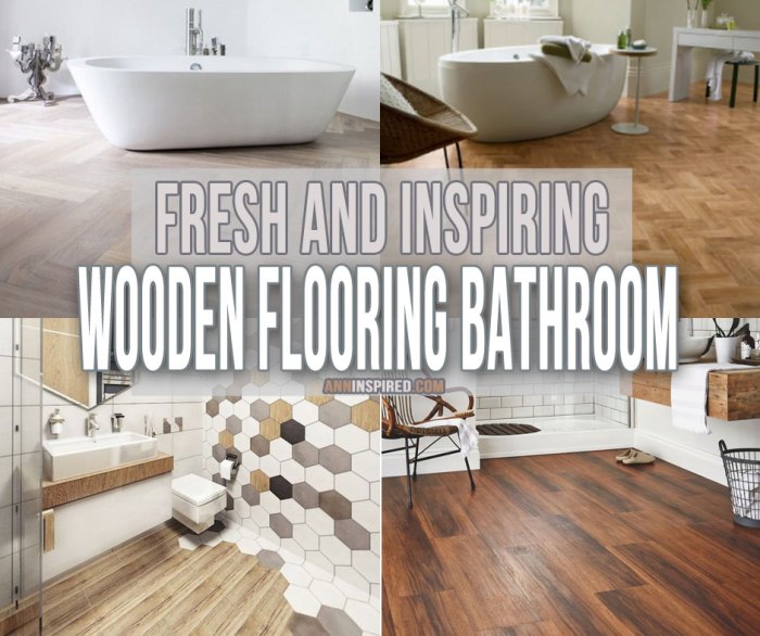 Wood floor bathroom ideas