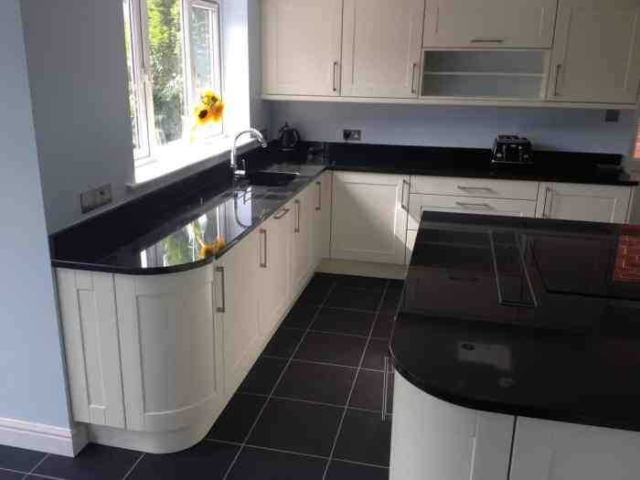 Black granite worktop kitchen ideas