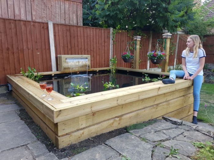 Railway sleeper pond ideas