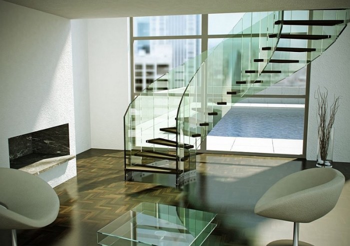 Staircase ideas glass