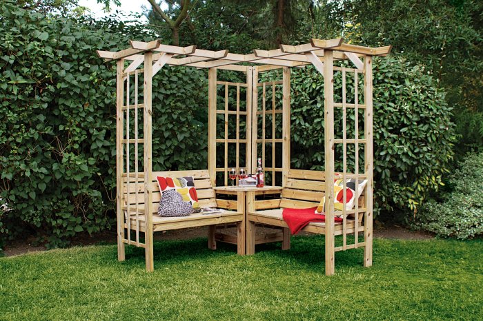 Corner arbour ideas