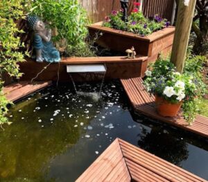 Railway sleeper pond ideas