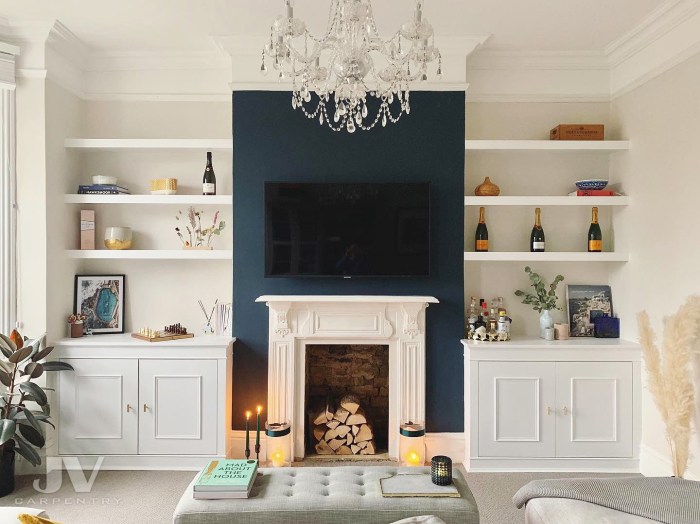 Living room chimney breast alcove ideas