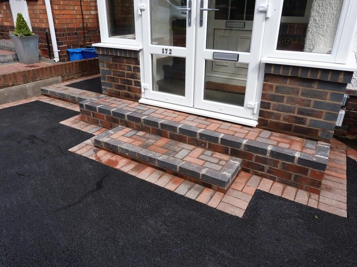 Door steps entrance patterns brick doorway decorative driveways step front paving block driveway patio ramps drives doors birmingham examples install