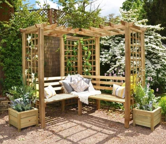 Corner arbour ideas