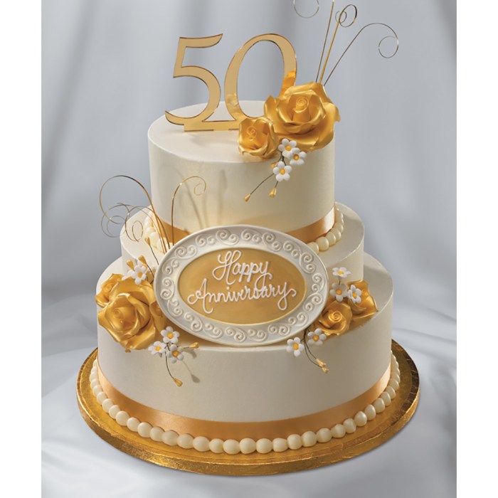 Ideas for golden wedding cakes