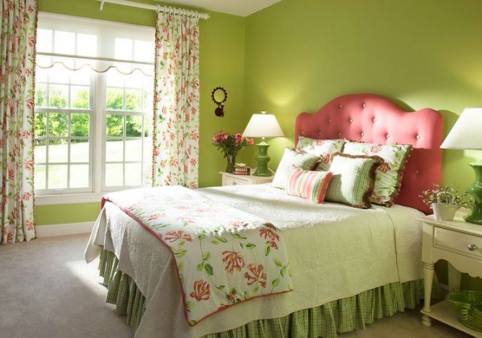 Pink and green bedroom ideas