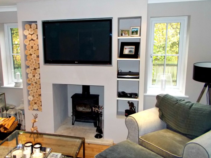 Living room chimney breast alcove ideas