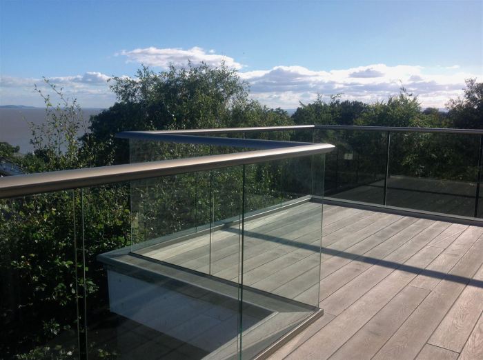 Balustrade glass frameless balustrades rail system floor handrail sg12 balconette level railing balcony without decking above deck panels systems fully