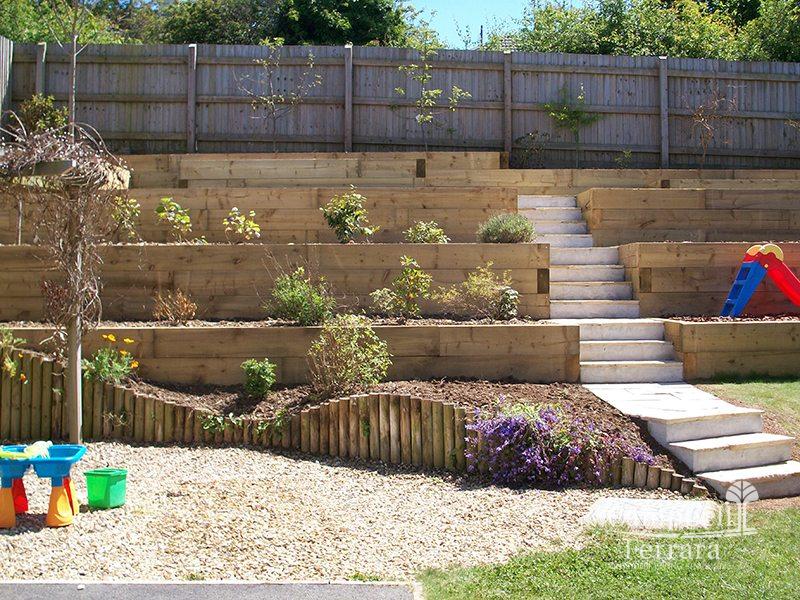 Steep tiered garden ideas